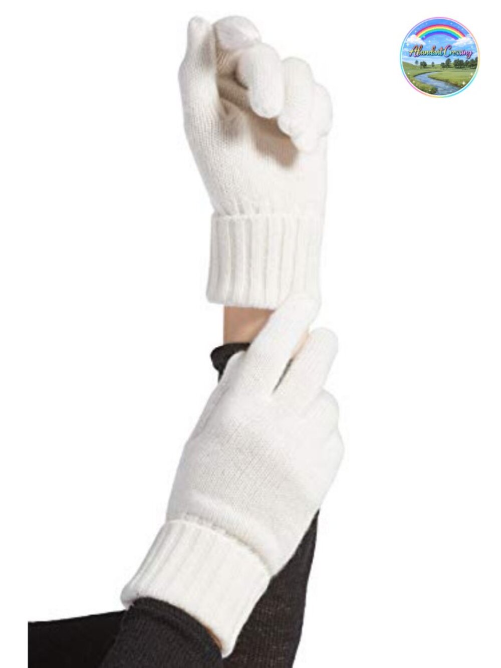 100% Cashmere Ribbed Knit Gloves Womens Warm Winter Accessory